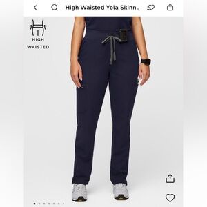 Figs Navy Yola Skinny Scrub Pant